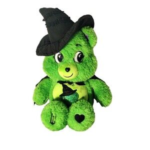 Wicked X Care Bears Good Luck Bear as Elphaba  9 in Green Plush Stuffed Animal